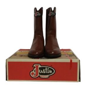 NWT Justin Boots 3404 Leather Roper Boots W/ A Bonus Surprise 10A! CONSIGNMENT!